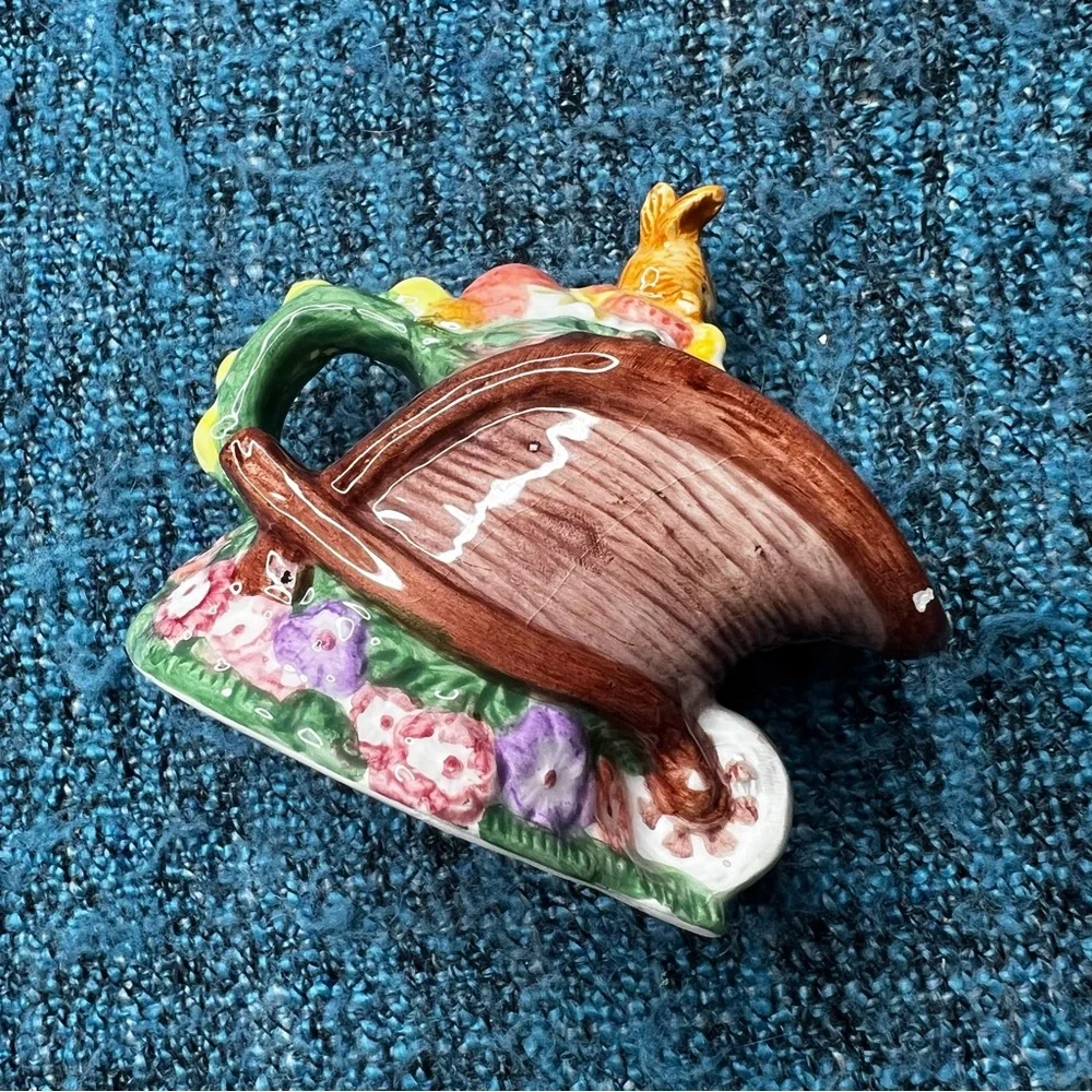 Vintage Merc Asia 1999 Garden Party Ceramic Creamer Bunny Rabbit Floral
